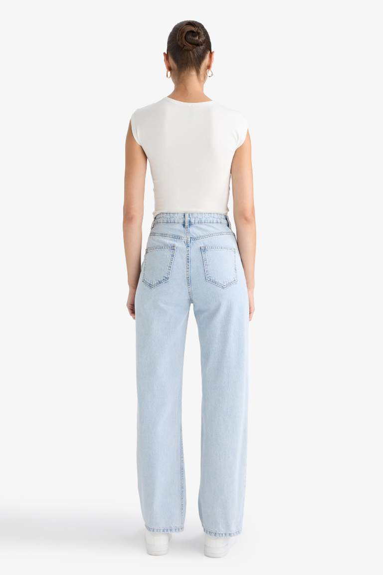 90's Wide Leg High Waist Long Jeans