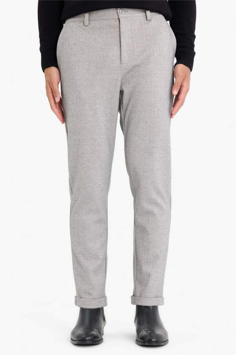 Tailored Regular Fit Düz Paça Penye Pantolon