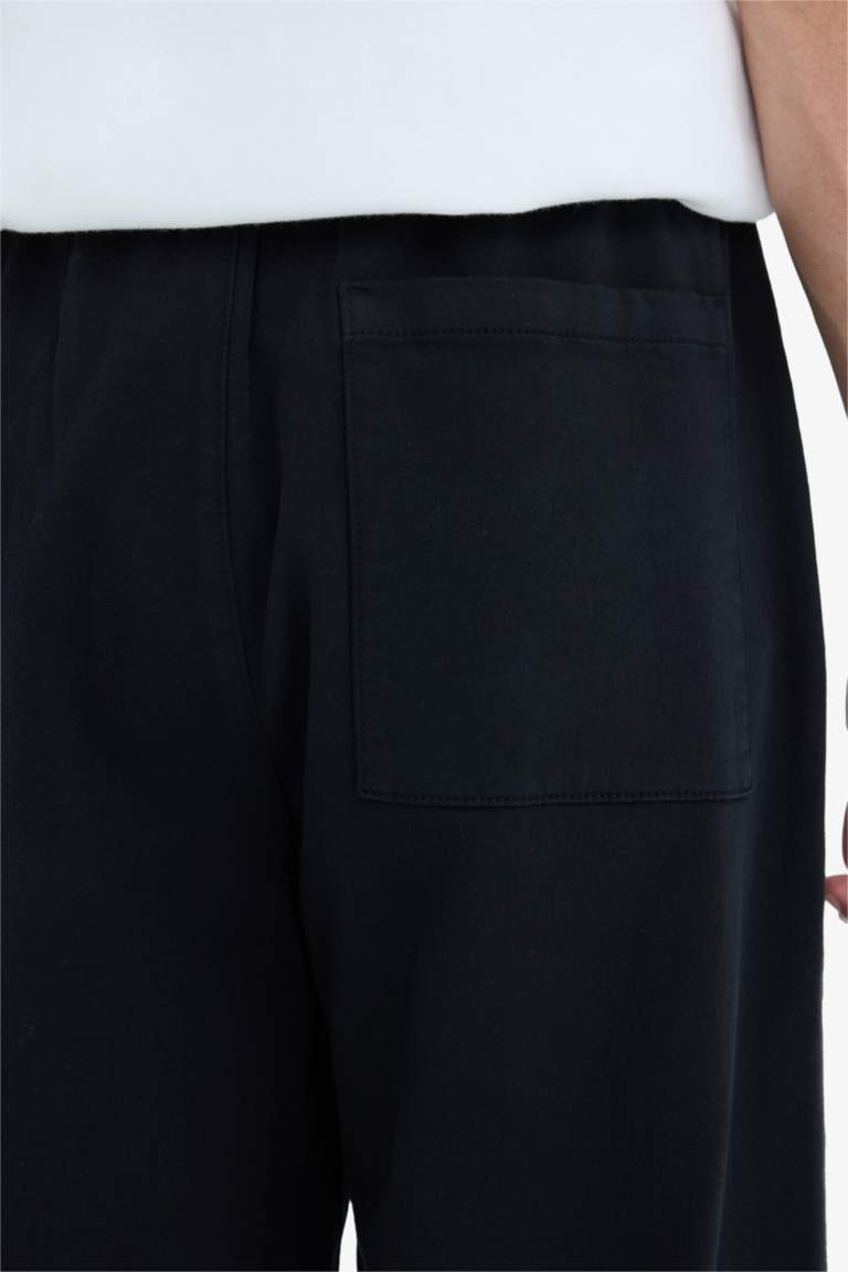 Wide Leg Regular Hem Zipper Trousers