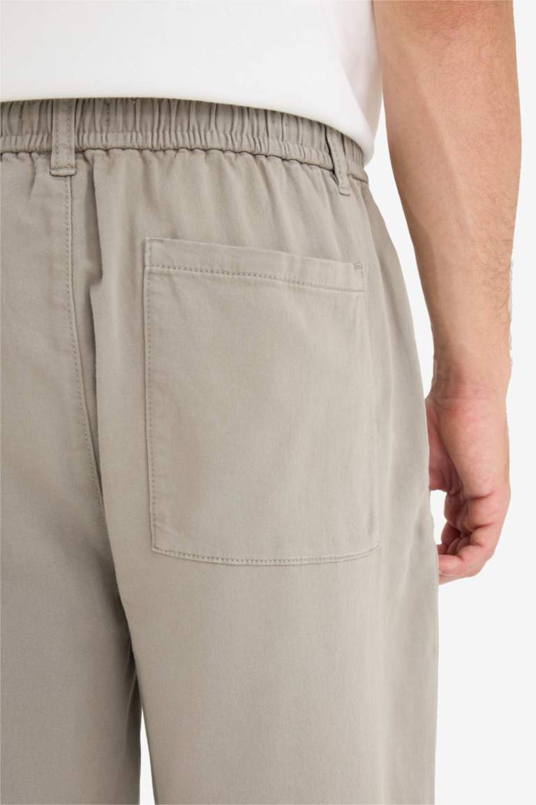 Wide Leg Regular Hem Zipper Trousers