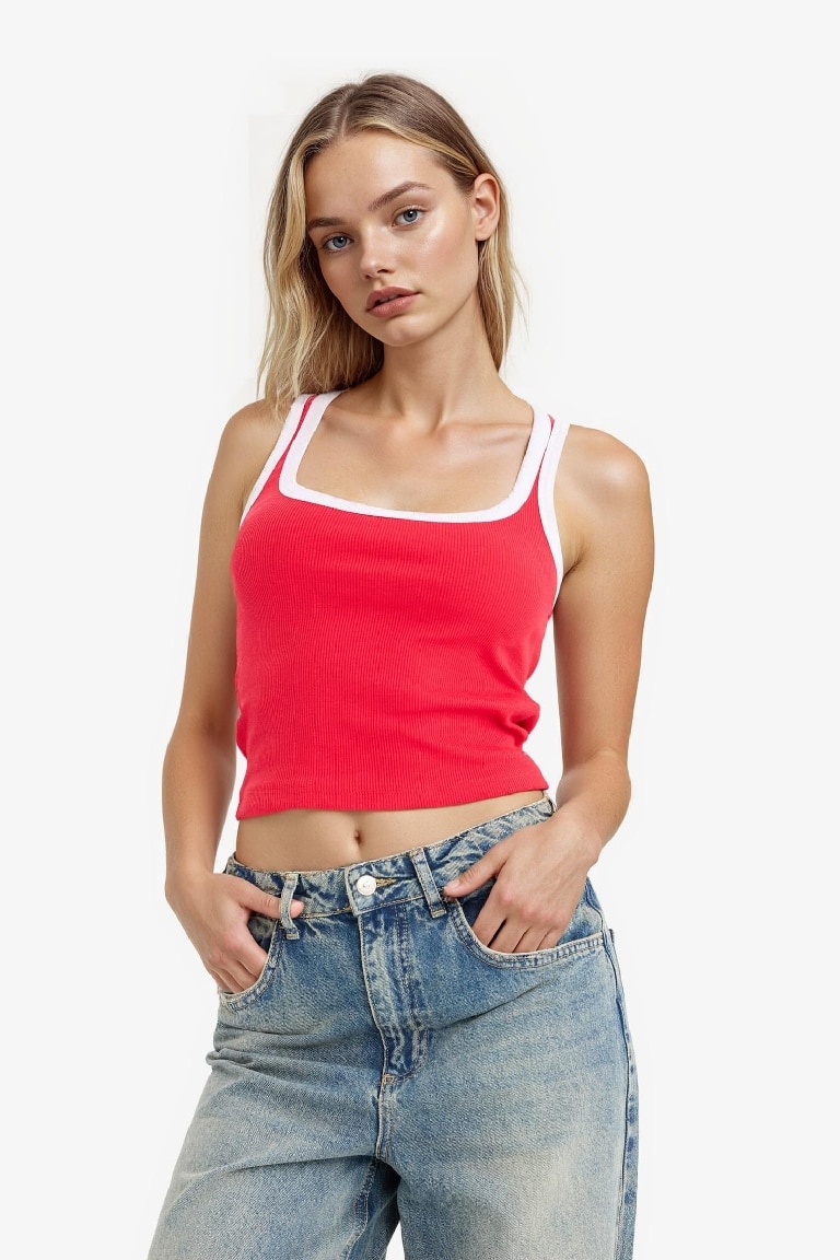 Slim Fit Camisole U Collar Tank Top