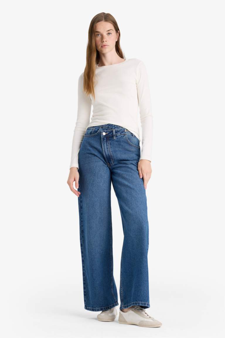 Wide Leg High Waist Straight Leg Long Jeans