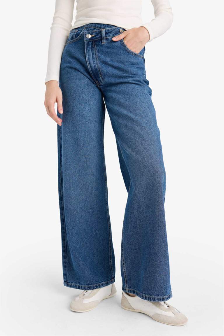 Wide Leg High Waist Straight Leg Long Jeans