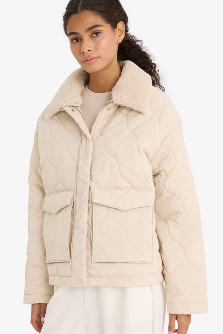 Veste avec doublure en polaire à col polo Coupe régulière