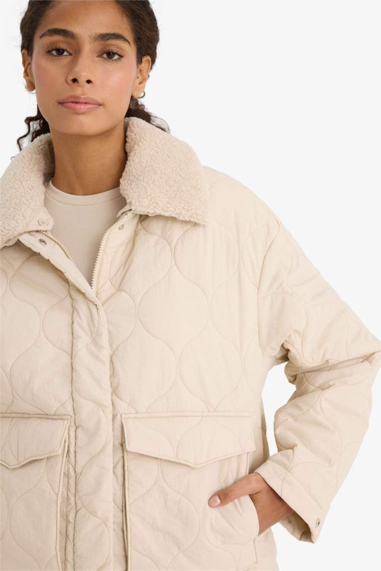 Veste avec doublure en polaire à col polo Coupe régulière