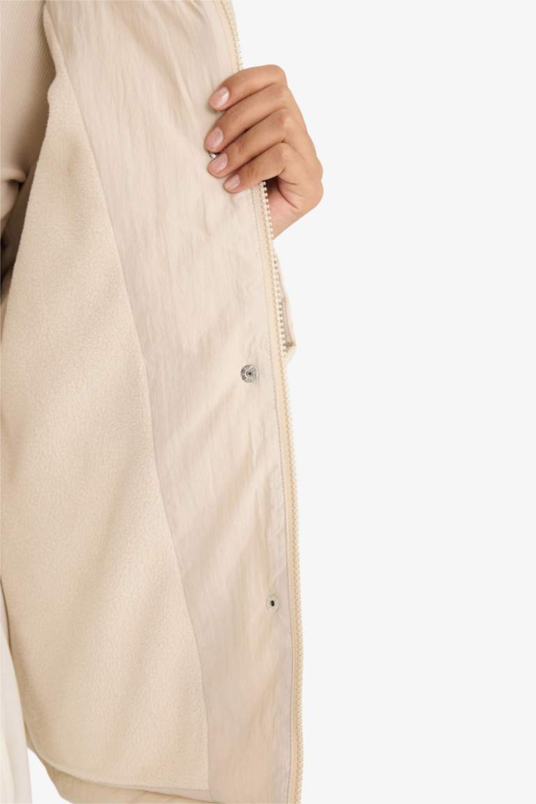 Veste avec doublure en polaire à col polo Coupe régulière
