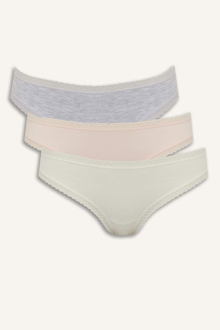 Fall in Love Lace Detailed 3 Piece Brazilian Panties