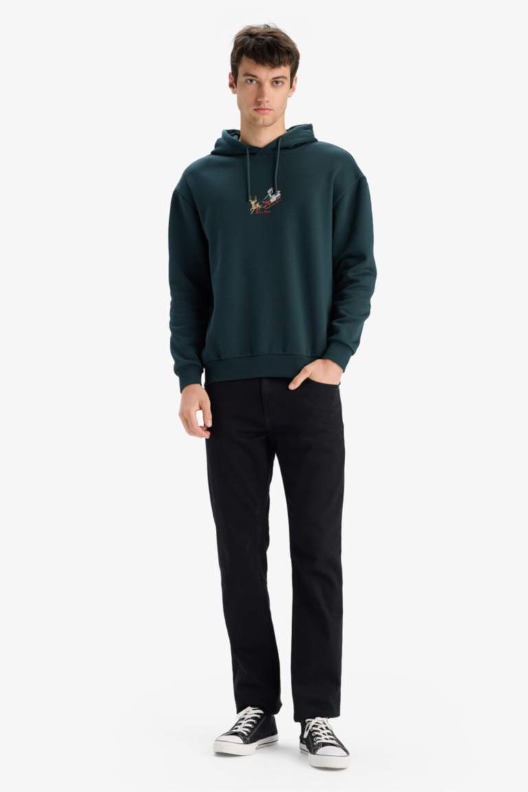 Rick and Morty Boxy Fit Hooded Back Printed Sweatshirt