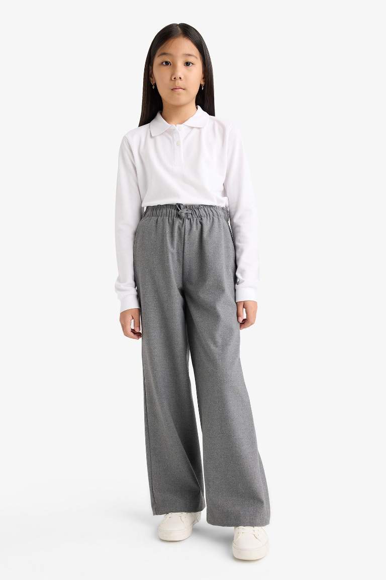 Kız Çocuk Wide Leg Geniş Paça Okul Pantolonu