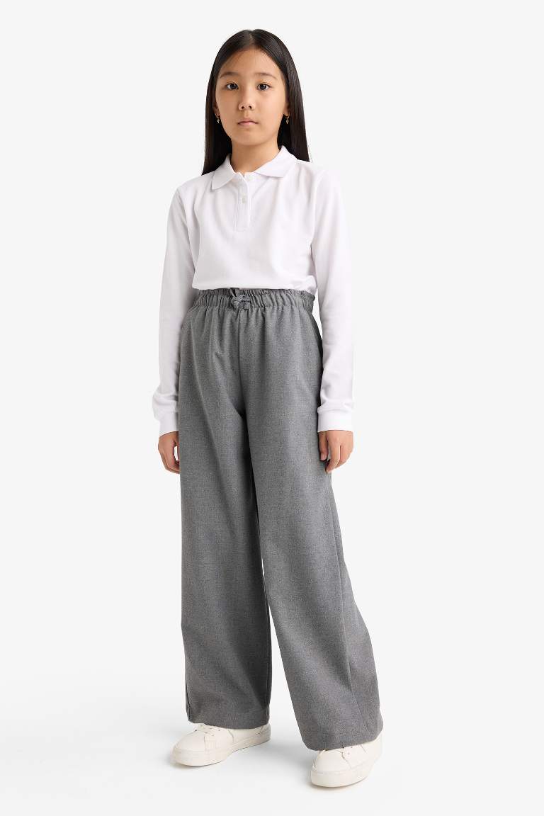 Kız Çocuk Wide Leg Geniş Paça Okul Pantolonu