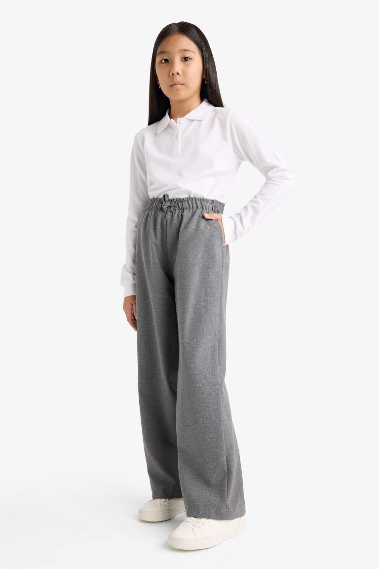 Kız Çocuk Wide Leg Geniş Paça Okul Pantolonu