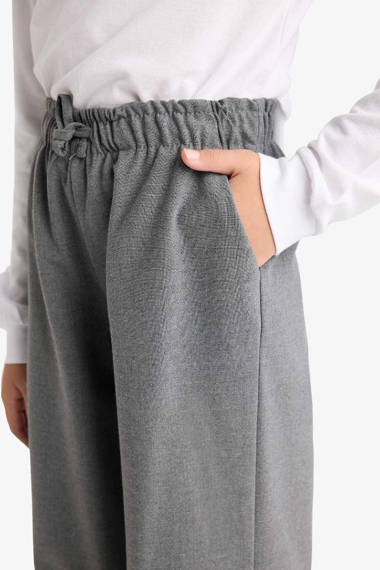 Kız Çocuk Wide Leg Geniş Paça Okul Pantolonu