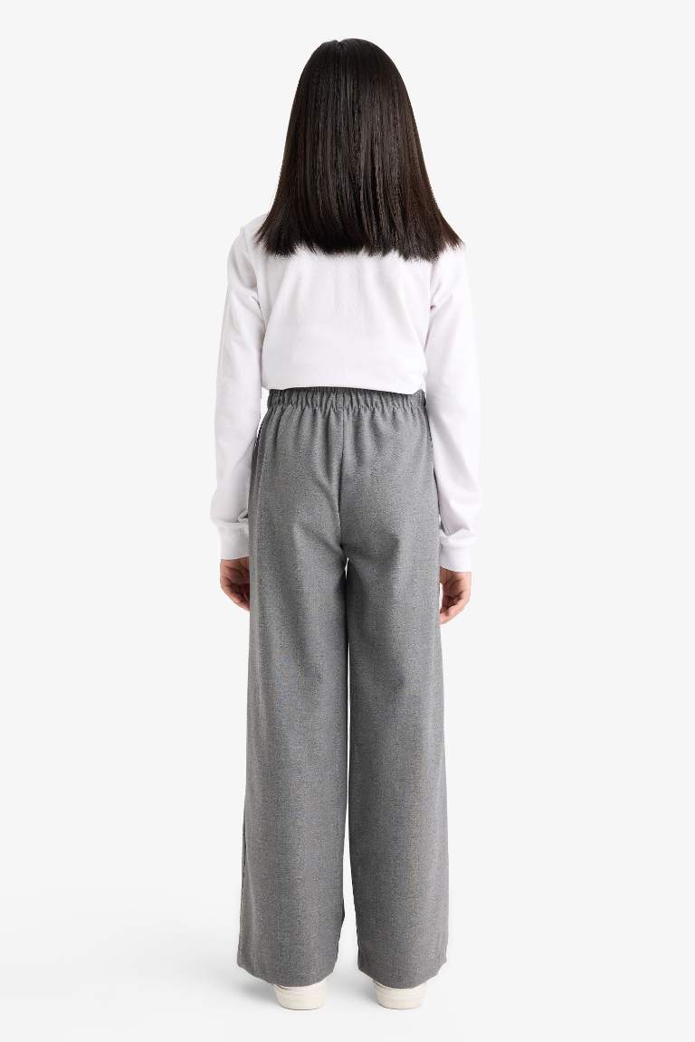 Kız Çocuk Wide Leg Geniş Paça Okul Pantolonu