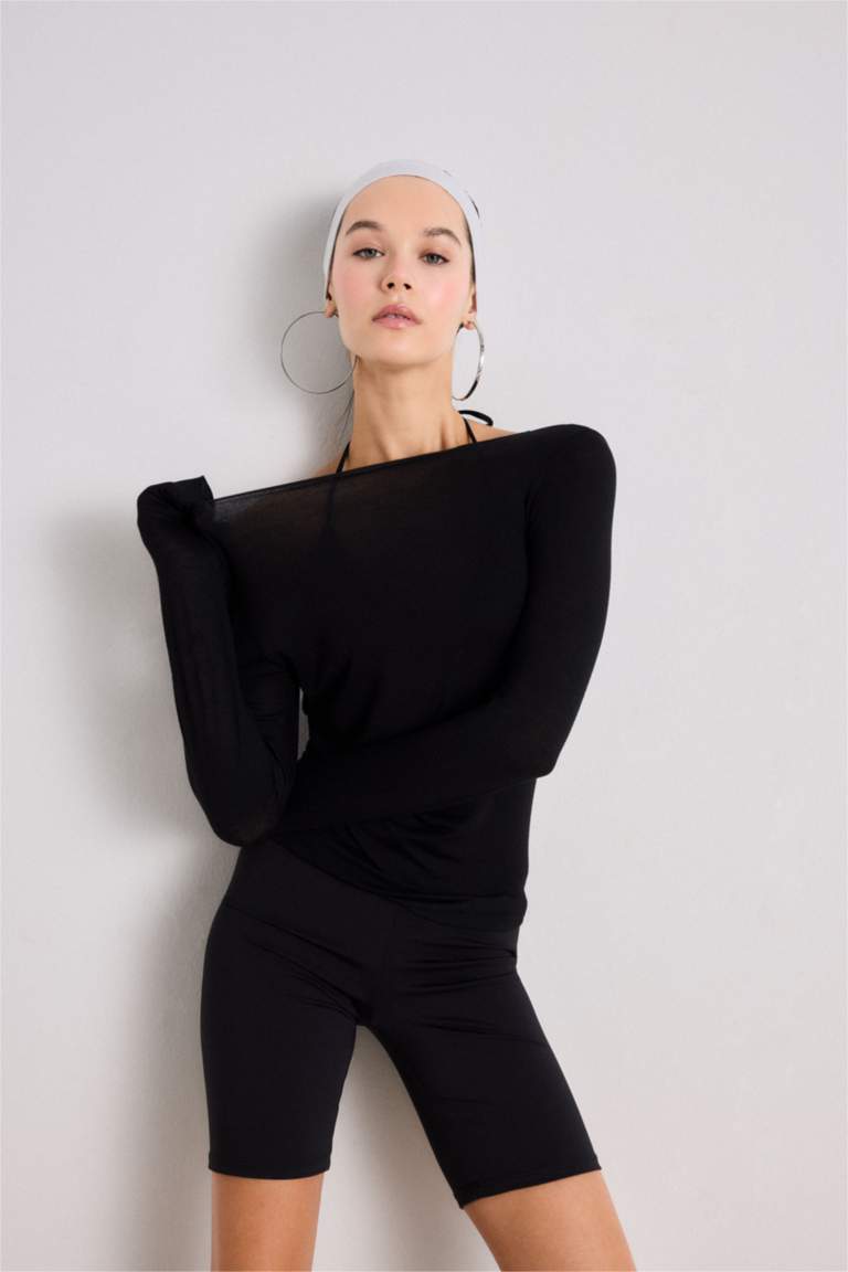 Fall in Love Modal Cashmere Soft Texture Boat Neck Top