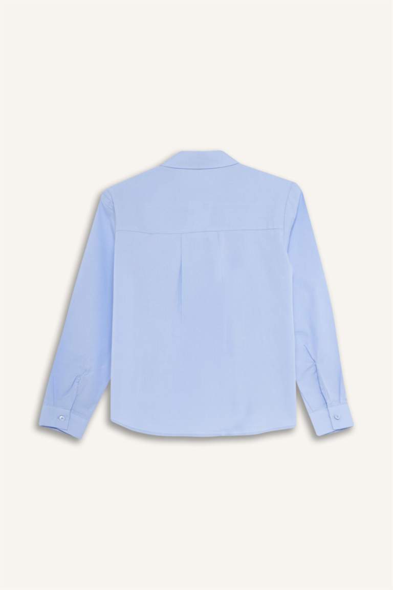 Girl Oversize Loose Fit Oxford Long Sleeve Shirt