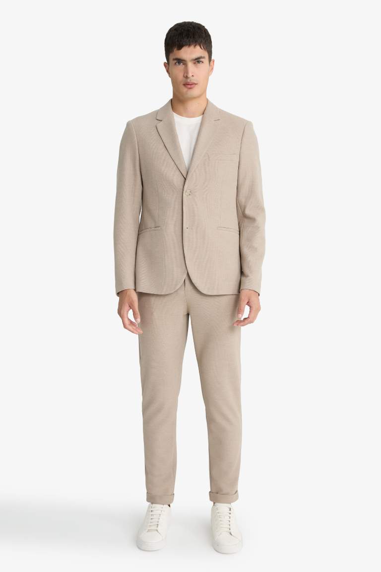 Modern Fit Düğmeli Cepli Blazer Ceket