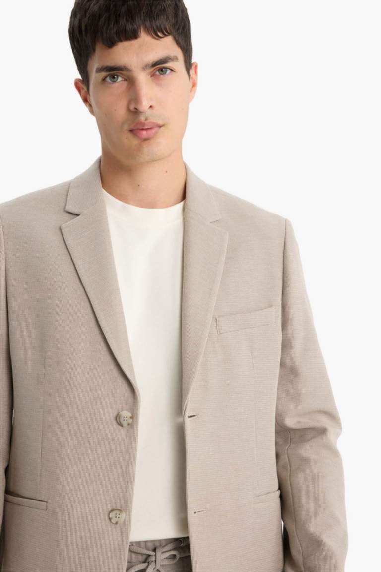 سترة بليزر مودرن فيت محبوك