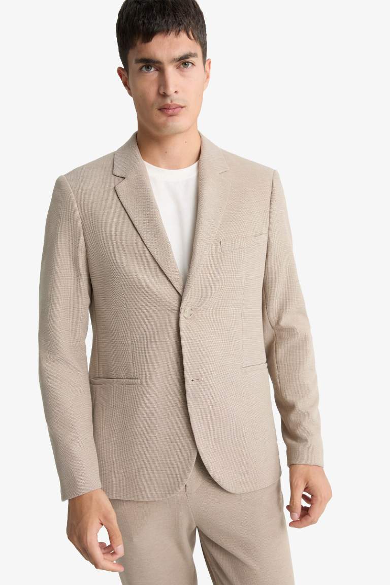 Modern Fit Düğmeli Cepli Blazer Ceket