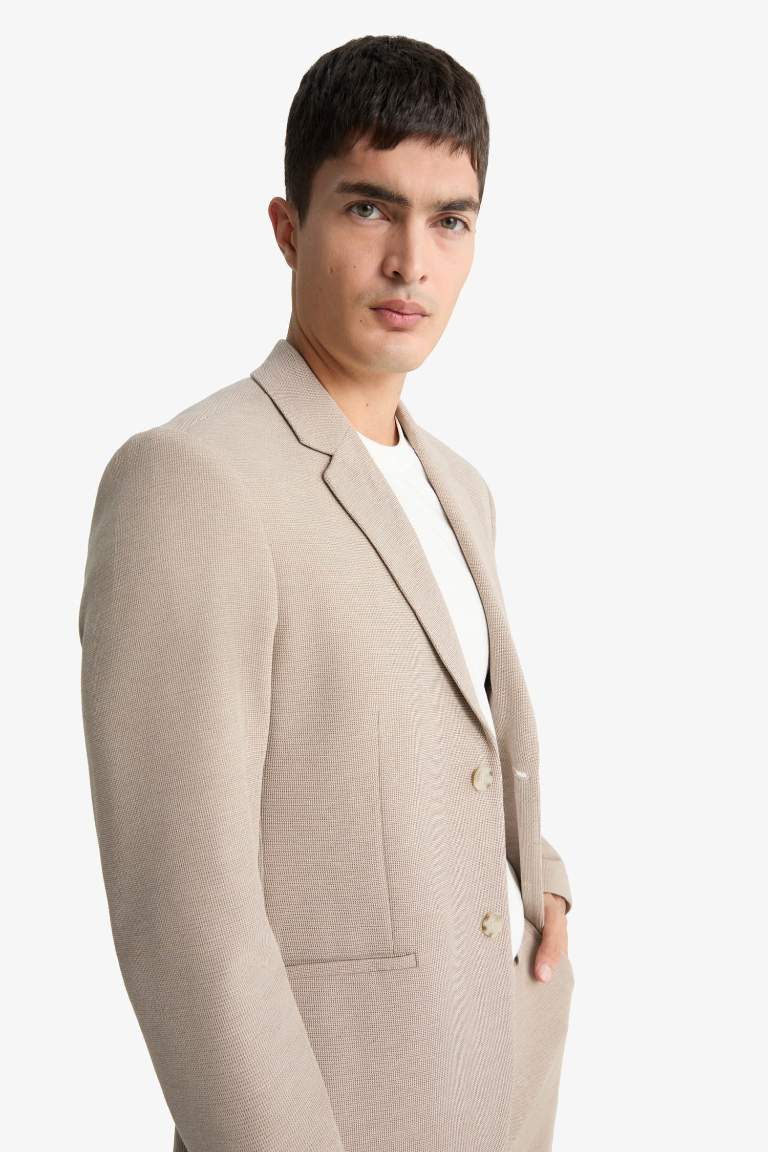 Modern Fit Düğmeli Cepli Blazer Ceket