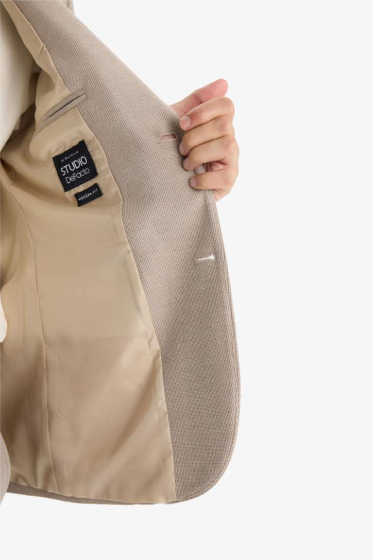 سترة بليزر مودرن فيت محبوك