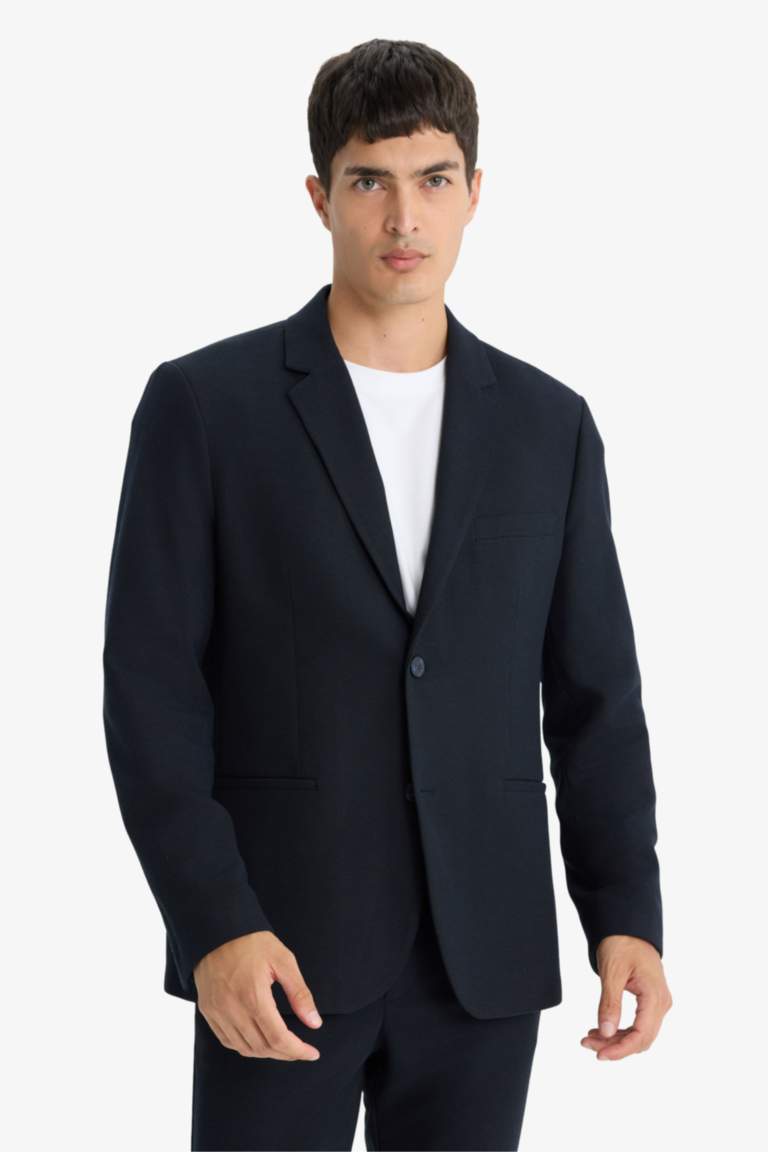 سترة بليزر مودرن فيت محبوك