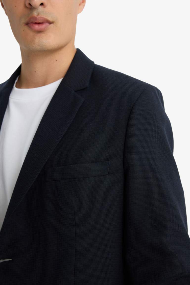 سترة بليزر مودرن فيت محبوك