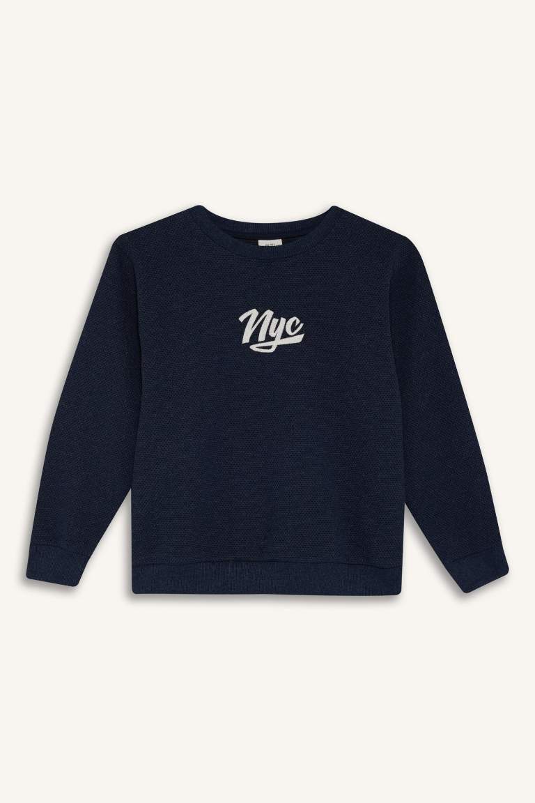 Erkek Çocuk 2'li Takım Baskılı Sweatshirt Eşofman Altı