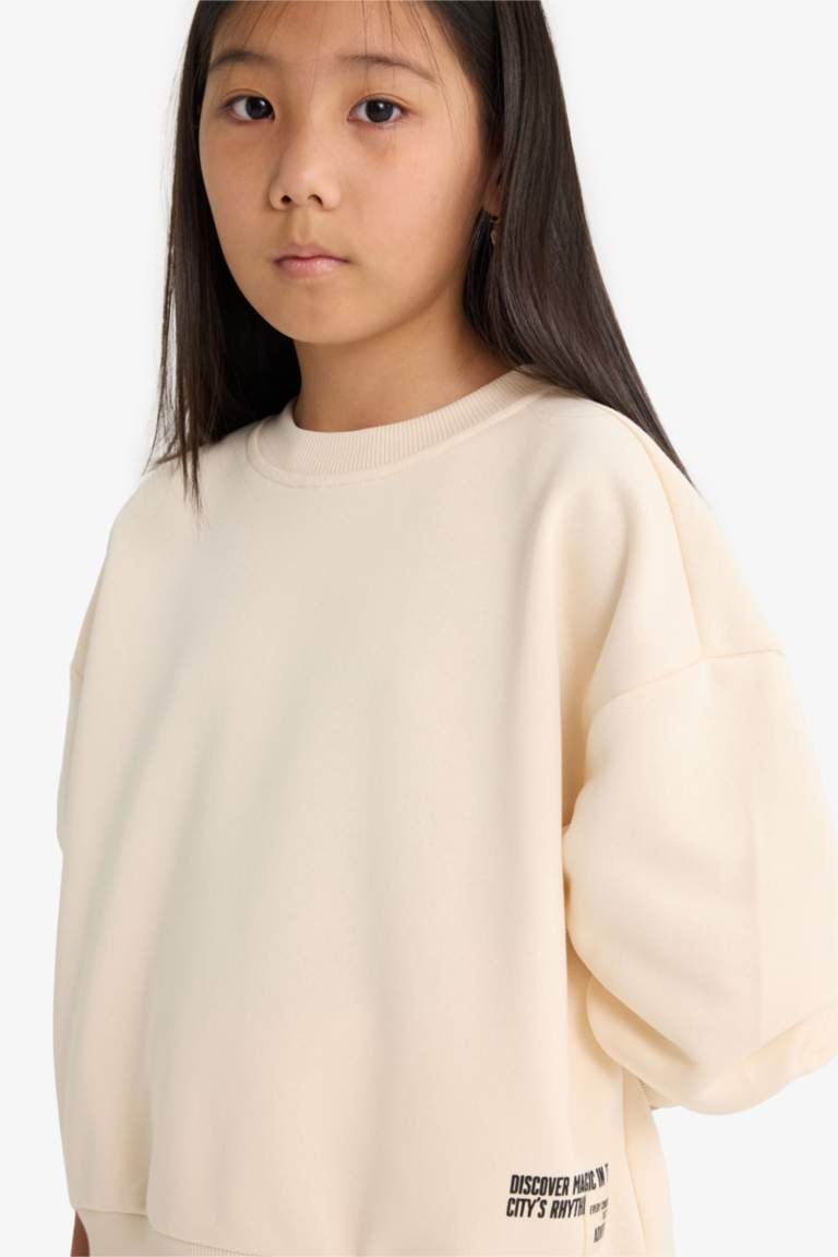 Girl Printed Sweatshirt Sweatpants 2 Piece Set
