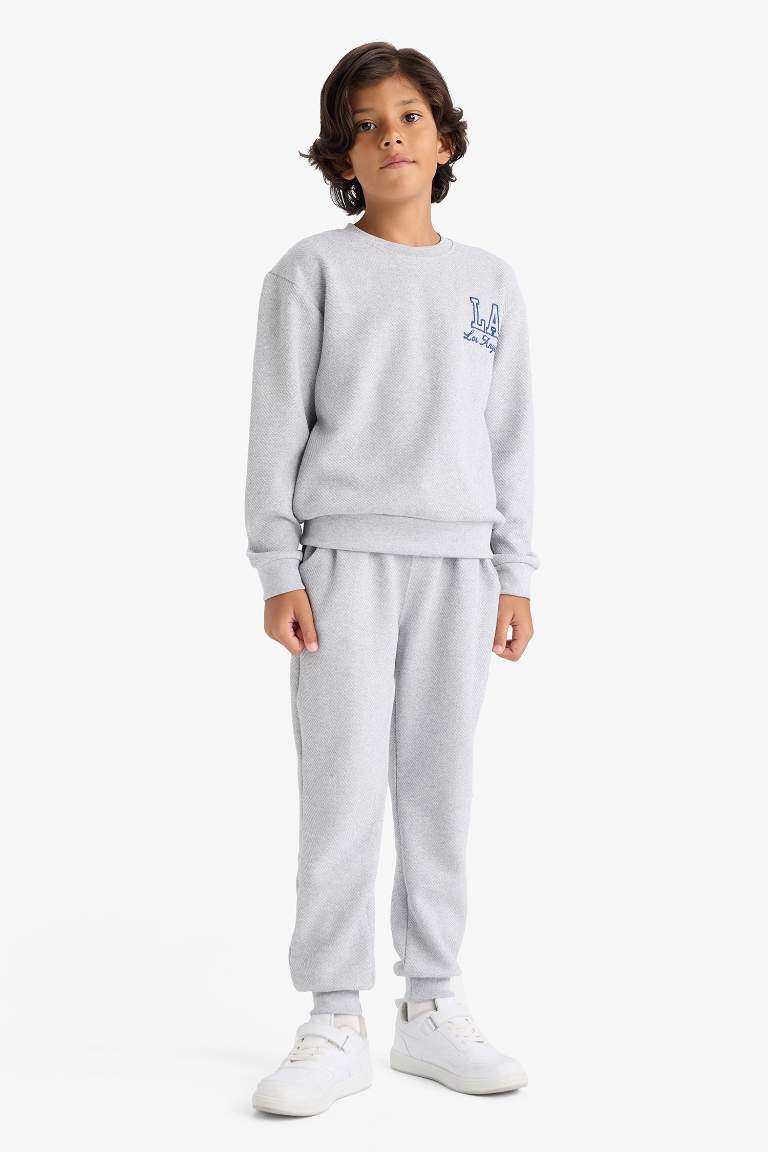 Erkek Çocuk 2'li Takım Baskılı Sweatshirt Eşofman Altı