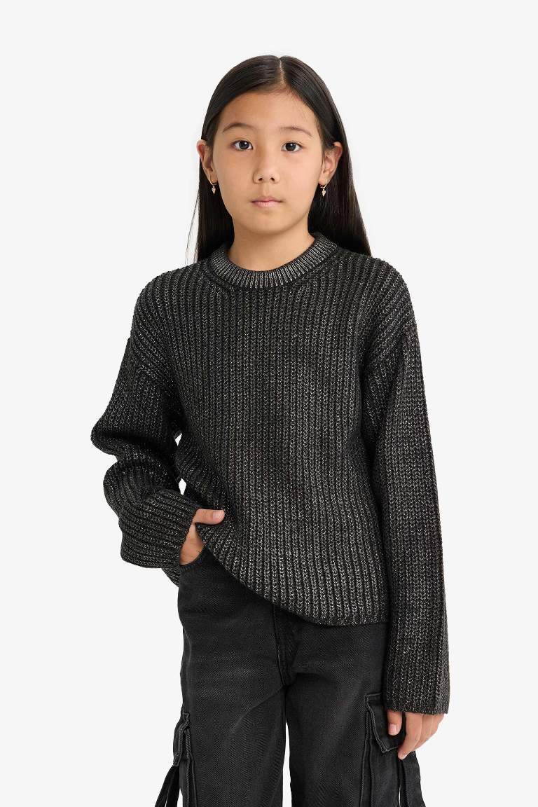 Girl Regular Fit Crew Neck Pullover