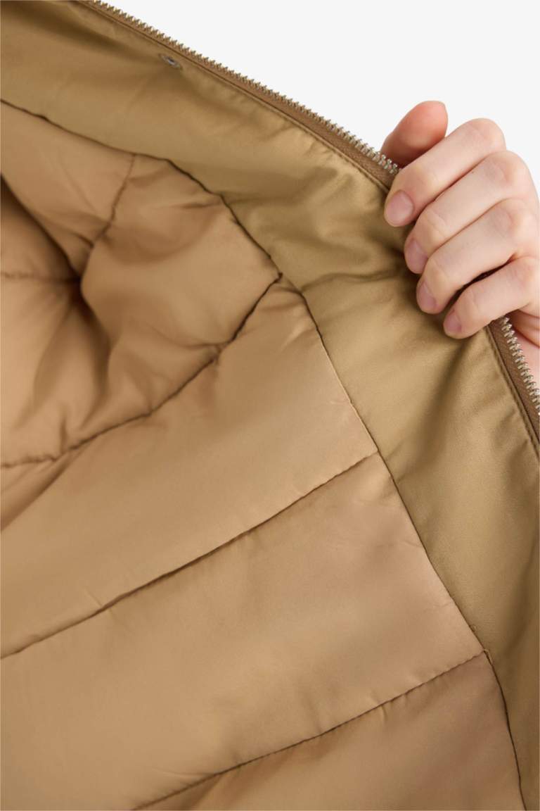 Su Geçirmez Regular Fit Kapüşonlu Pamuklu Mont