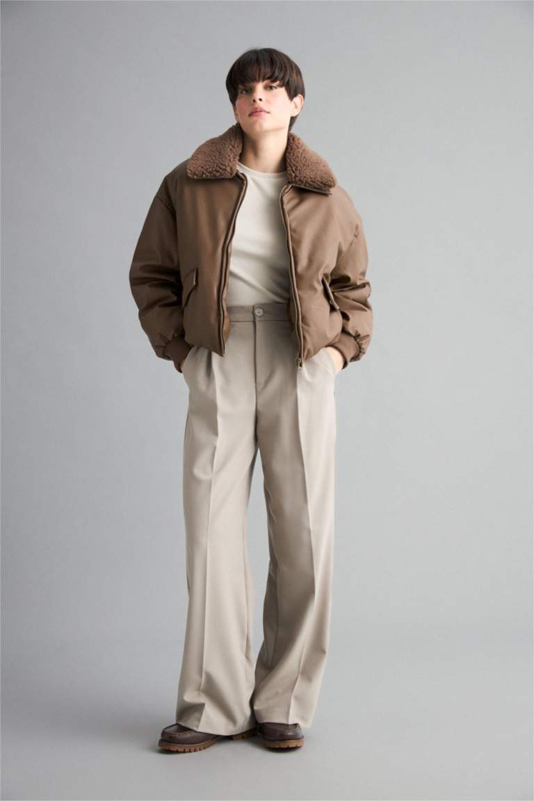 Regular Fit Polo Yaka Suni Deri Mont