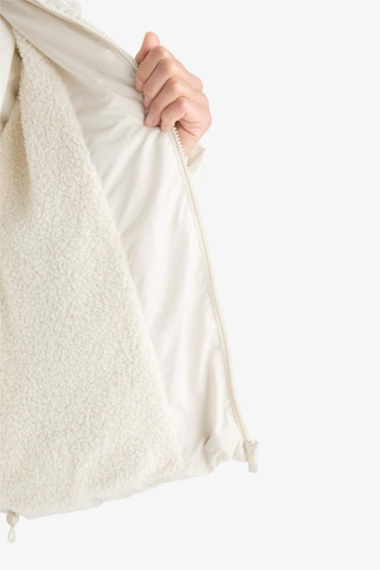 Windproof Regular Fit Hooded Puffer Jacket