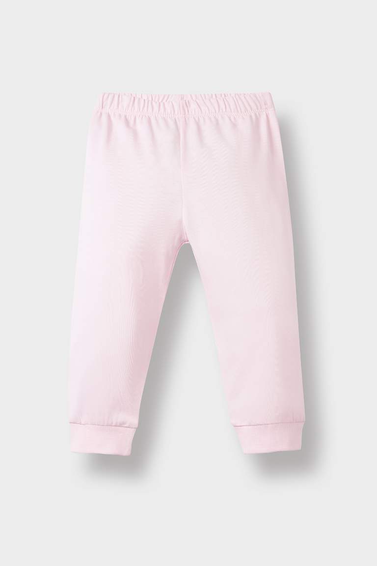 Baby Girl Rabbit Printed Cotton Top Bottoms 2 Piece Pajama Set