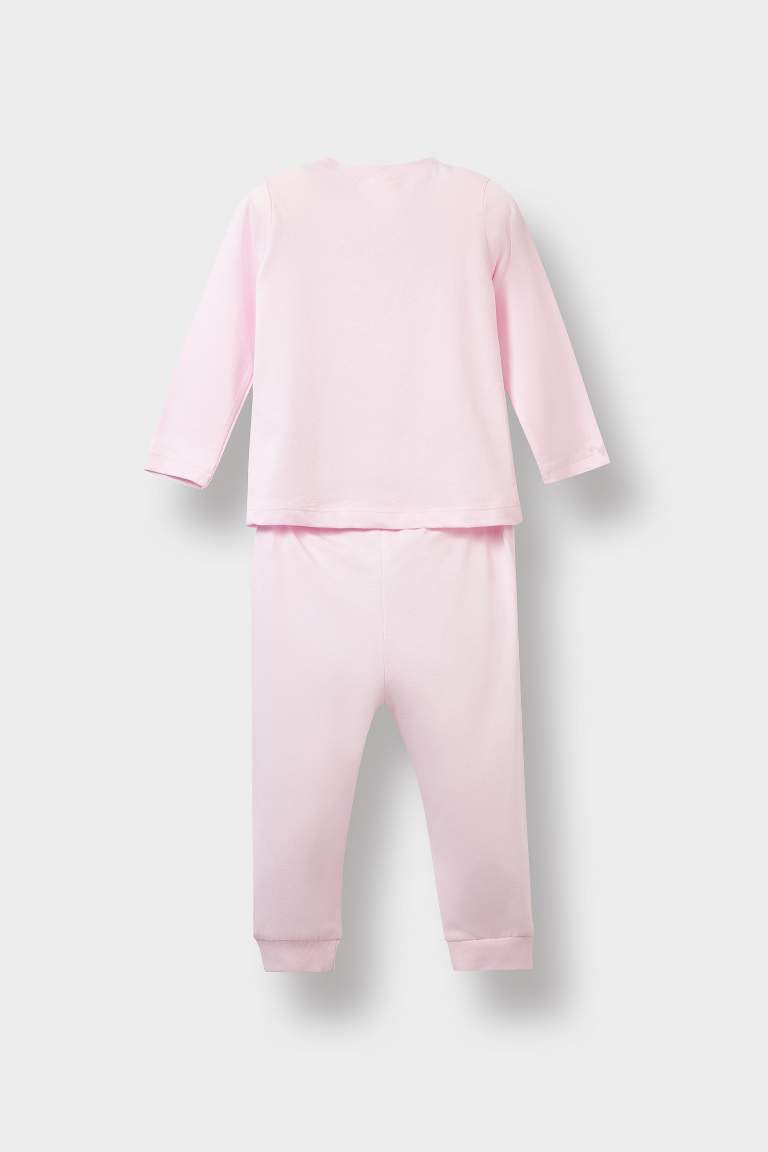 Baby Girl Rabbit Printed Cotton Top Bottoms 2 Piece Pajama Set