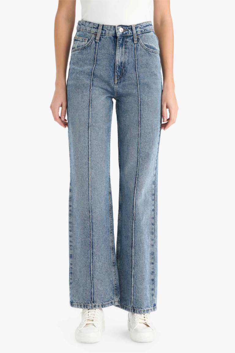 90's Wide Leg High Waist Long Jeans