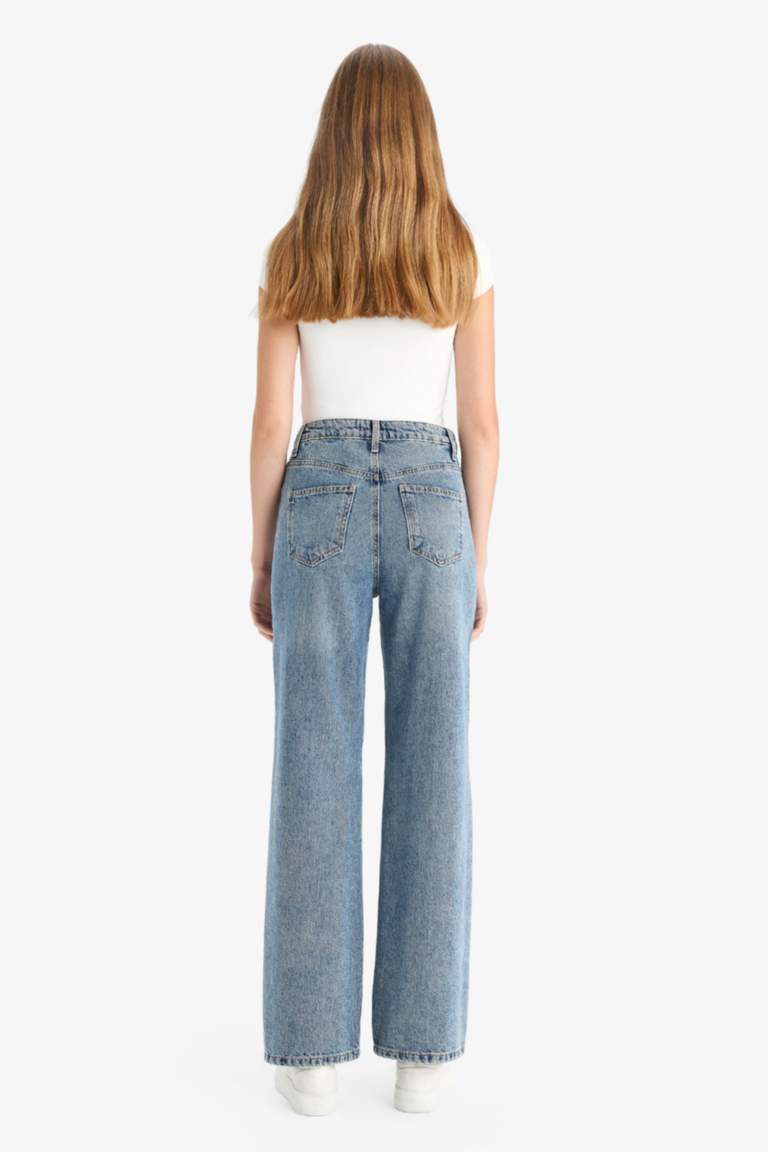 90's Wide Leg High Waist Long Jeans