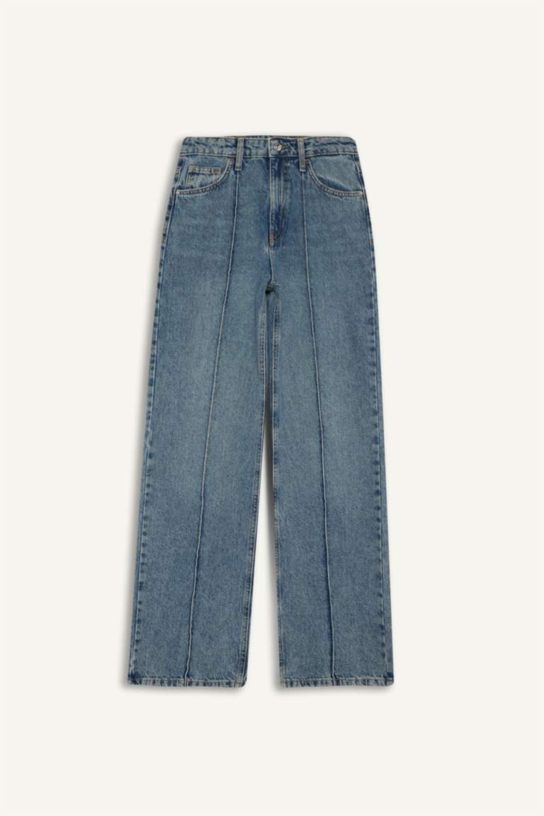 90's Wide Leg High Waist Long Jeans