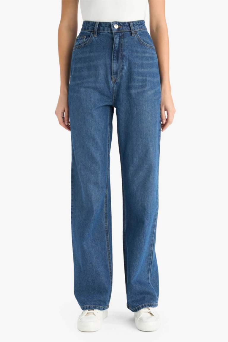 90's Wide Leg Yüksek Bel Uzun Jean Pantolon