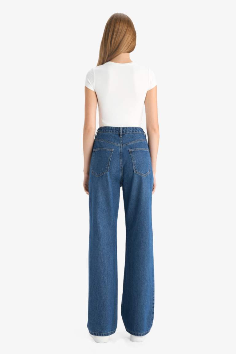 90's Wide Leg Yüksek Bel Uzun Jean Pantolon