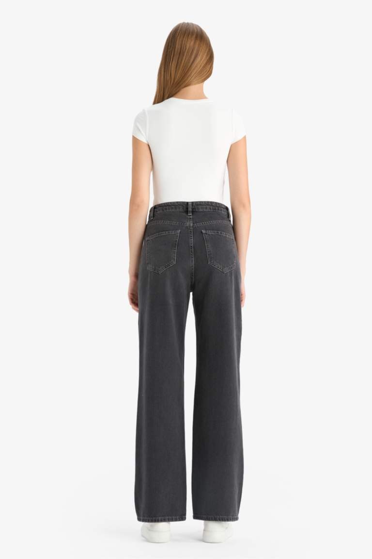 90's Wide Leg Yüksek Bel Uzun Jean Pantolon