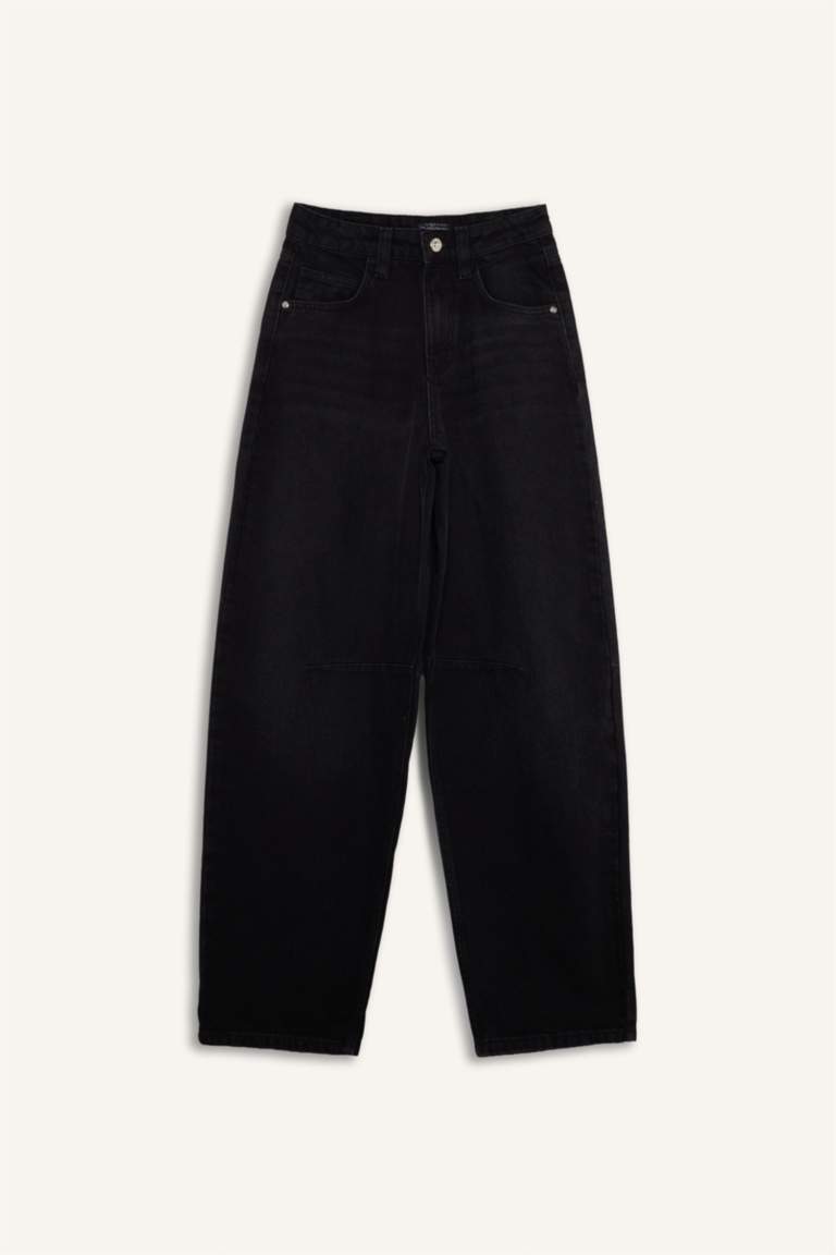 Baggy Fit Regular Hem Denim Trousers