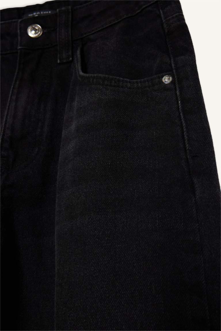 Baggy Fit Regular Hem Denim Trousers