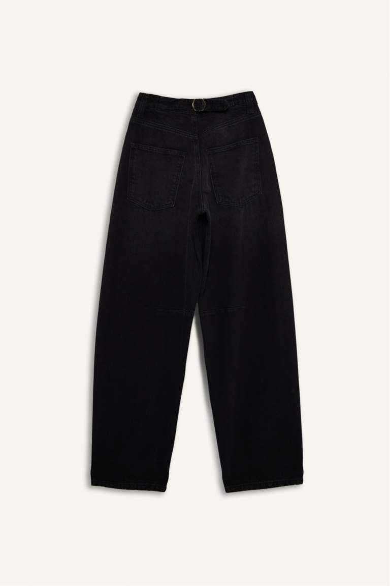 Baggy Fit Regular Hem Denim Trousers