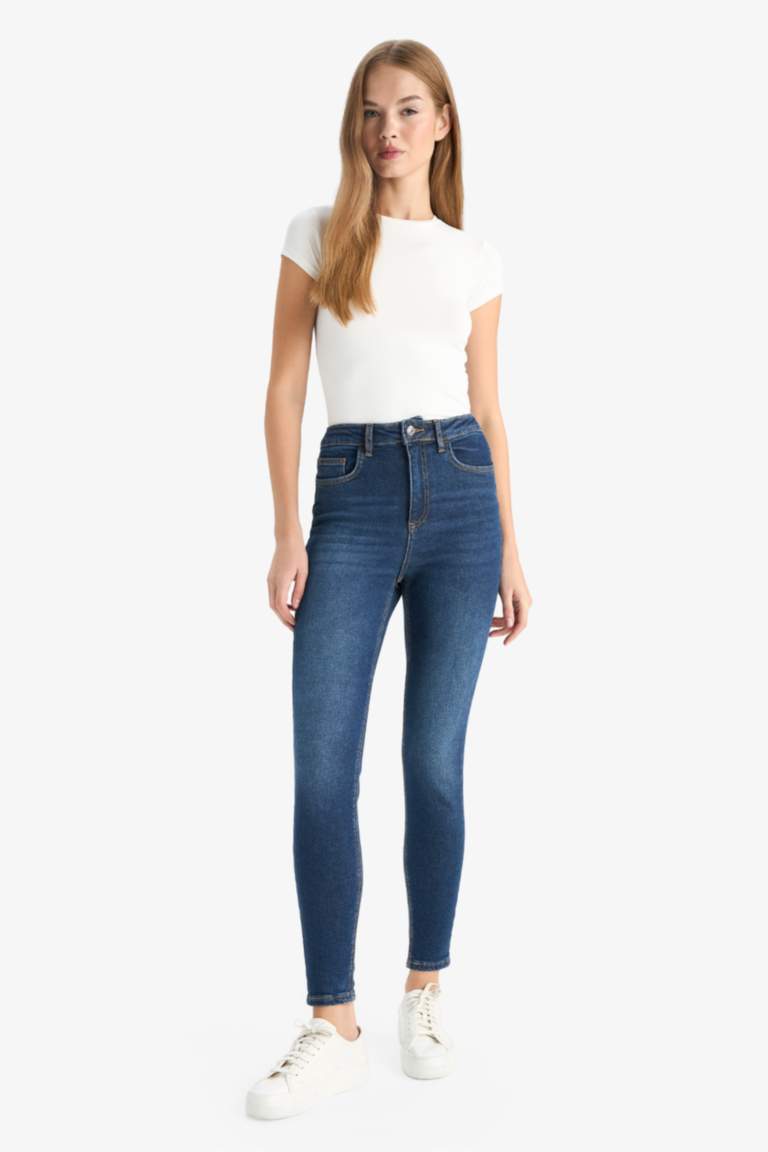 Skinny Fit High Waist Ankle Length Jeans