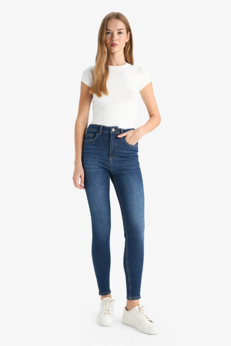 Skinny Fit High Waist Ankle Length Jeans
