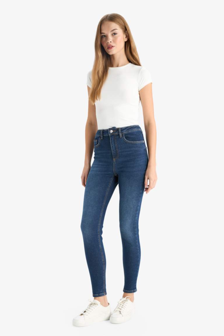 Skinny Fit High Waist Ankle Length Jeans