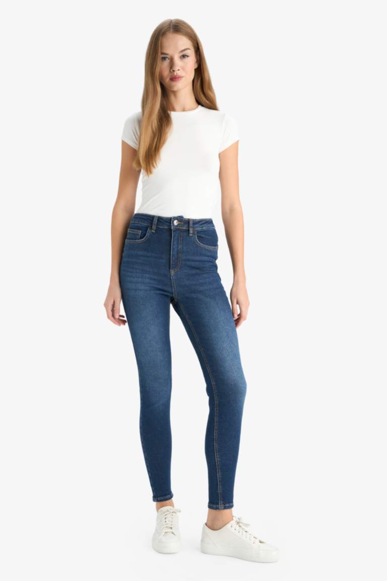 Skinny Fit High Waist Ankle Length Jeans