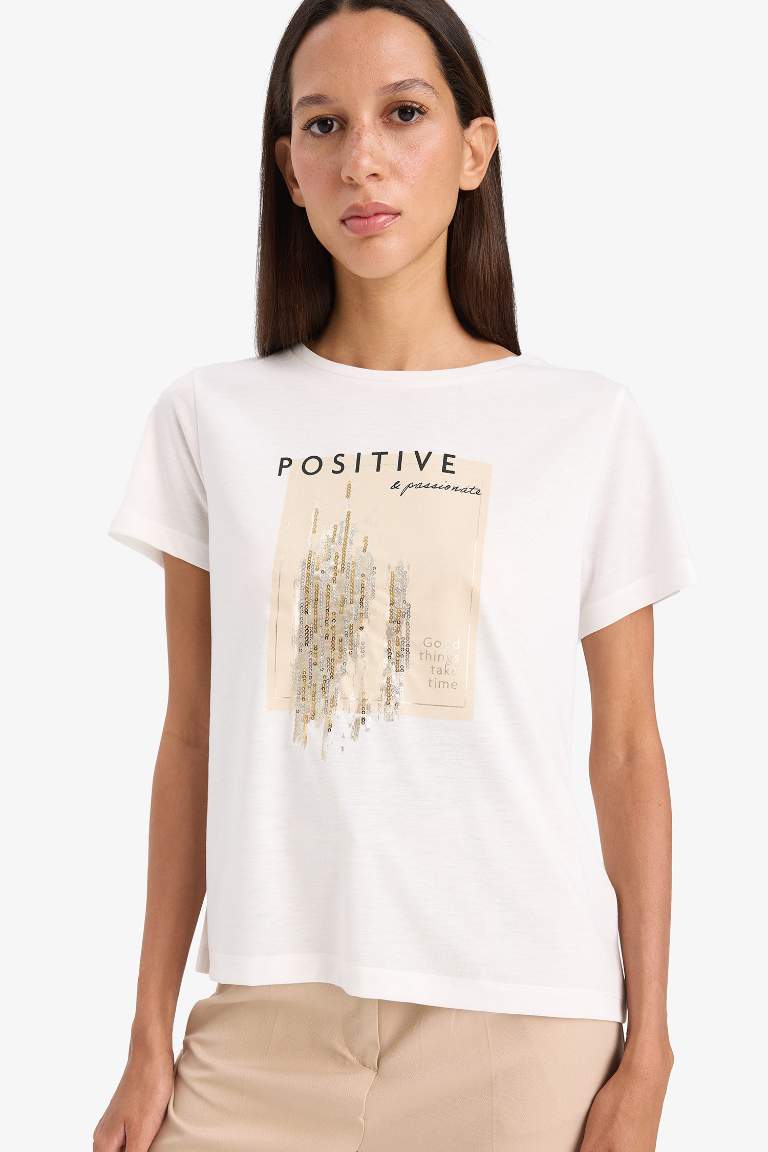 Regular Fit Crew Neck Printed T-Shirt