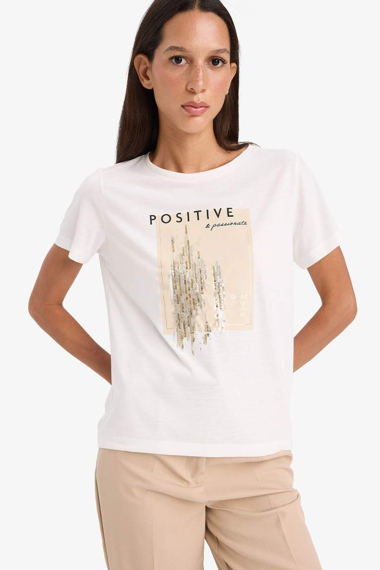 Regular Fit Crew Neck Printed T-Shirt